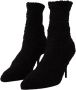 Dolce & Gabbana Zwarte Stiletto Hakken Mid Kalf Dameslaarzen Black Dames - Thumbnail 2