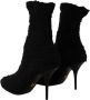 Dolce & Gabbana Zwarte Stiletto Hakken Mid Kalf Dameslaarzen Black Dames - Thumbnail 3