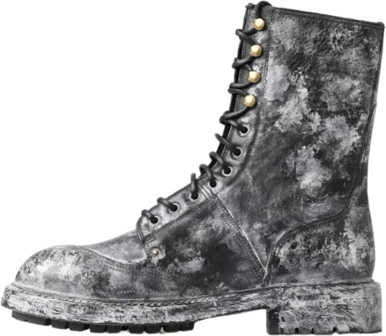 Dolce & Gabbana Lace-up Boots Gray Heren
