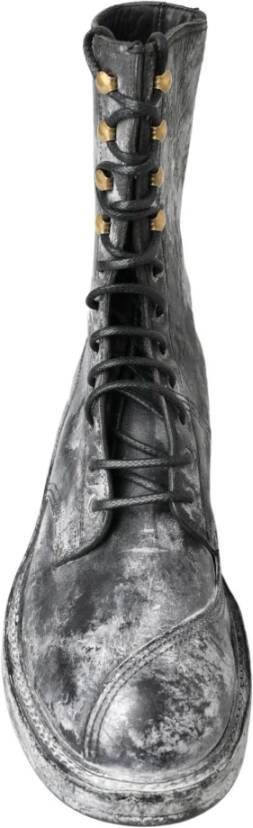 Dolce & Gabbana Lace-up Boots Gray Heren