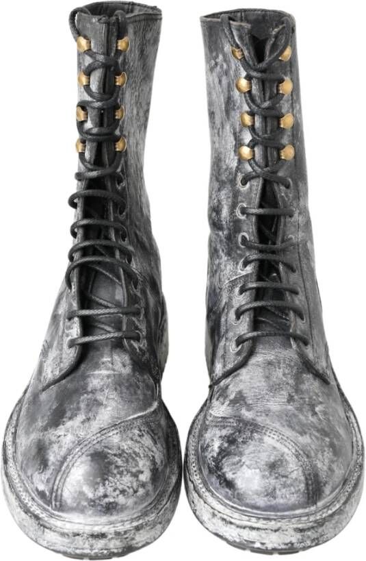 Dolce & Gabbana Lace-up Boots Gray Heren