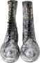 Dolce & Gabbana Black Leather Combat High Boots Shoes Zwart Heren - Thumbnail 5