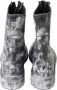 Dolce & Gabbana Black Leather Combat High Boots Shoes Zwart Heren - Thumbnail 6