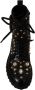 Dolce & Gabbana Black Leather Crystal Embellished Boots Shoes Zwart Heren - Thumbnail 3