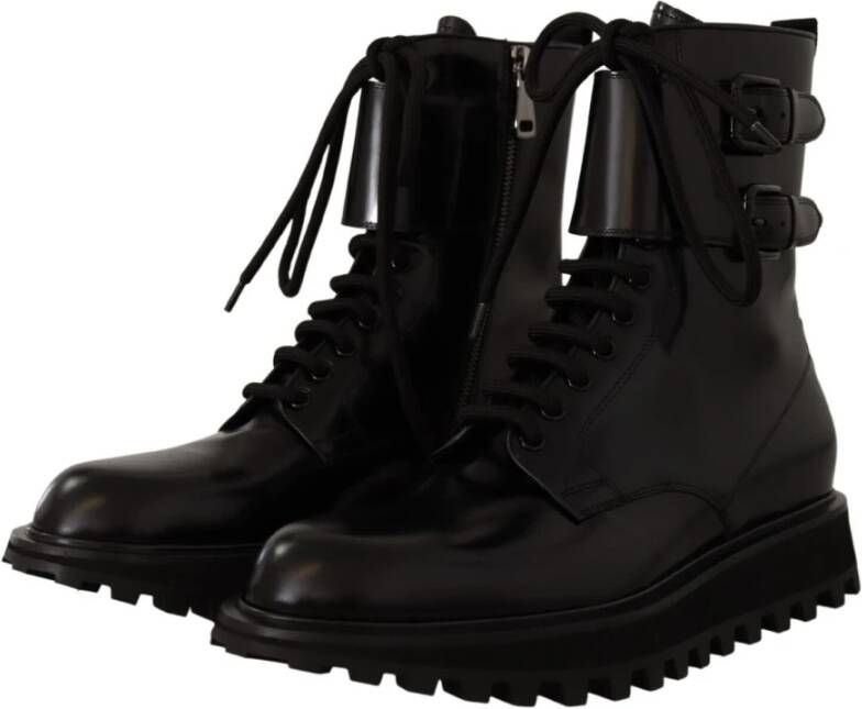 Dolce & Gabbana Lace-up Boots Zwart Heren