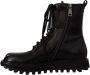 Dolce & Gabbana Zwarte Leren Combat Veterschoenen Heren Laarzen Black Heren - Thumbnail 5