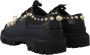 Dolce & Gabbana Prachtige Zwarte Trekking Derby met Gouden Studs Black Dames - Thumbnail 16