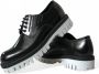Dolce & Gabbana Elegante Zwart en Wit Leren Derby Schoenen Black Heren - Thumbnail 19