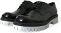 Dolce & Gabbana Elegante Zwart en Wit Leren Derby Schoenen Black Heren - Thumbnail 3