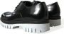 Dolce & Gabbana Elegante Zwart en Wit Leren Derby Schoenen Black Heren - Thumbnail 4