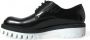 Dolce & Gabbana Elegante Zwart en Wit Leren Derby Schoenen Black Heren - Thumbnail 5