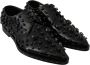 Dolce & Gabbana Zwarte Leren Kristallen Jurk Brogue Schoenen Black - Thumbnail 13
