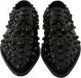 Dolce & Gabbana Zwarte Leren Kristallen Jurk Brogue Schoenen Black - Thumbnail 5