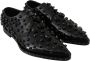 Dolce & Gabbana Zwarte Leren Jurkschoenen met Zwarte Kristallen Black Heren - Thumbnail 5