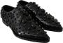 Dolce & Gabbana Zwarte Leren Kristallen Jurk Brogue Schoenen Black - Thumbnail 6