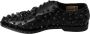 Dolce & Gabbana Zwarte Leren Kristallen Jurk Brogue Schoenen Black - Thumbnail 8