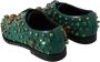 Dolce & Gabbana Groene Leren Kristallen Jurk Broque Schoenen Green Dames - Thumbnail 6