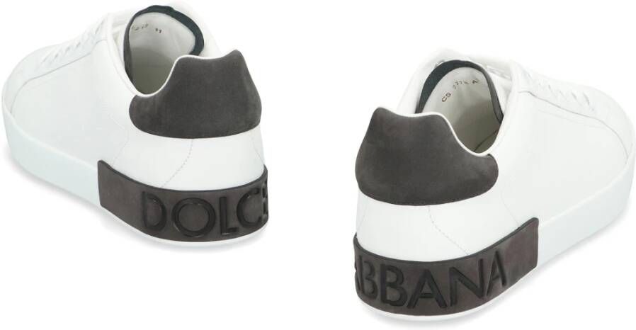 Dolce & Gabbana Lage leren sneakers met contrasterende hiel