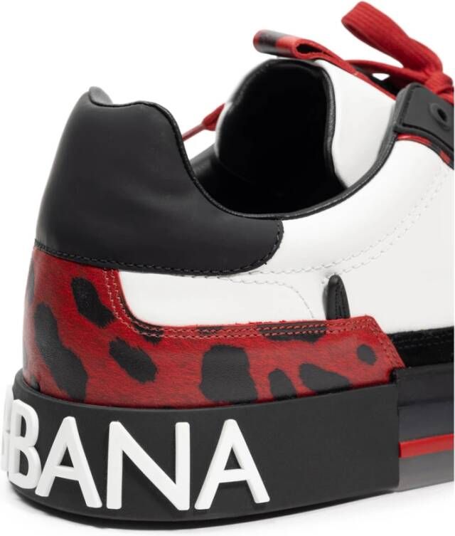 Dolce & Gabbana Lage Portofino Leren Sneakers Multicolor Heren