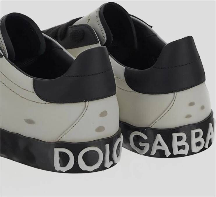 Dolce & Gabbana Lage sneakers van leer White Heren