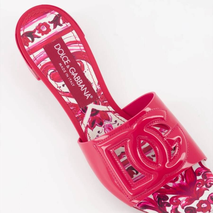 Dolce & Gabbana Lakleren hakken met DG-logo Pink Dames