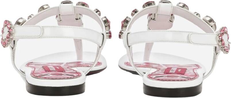 Dolce & Gabbana Lakleren Teenslippers met Stenen White Dames