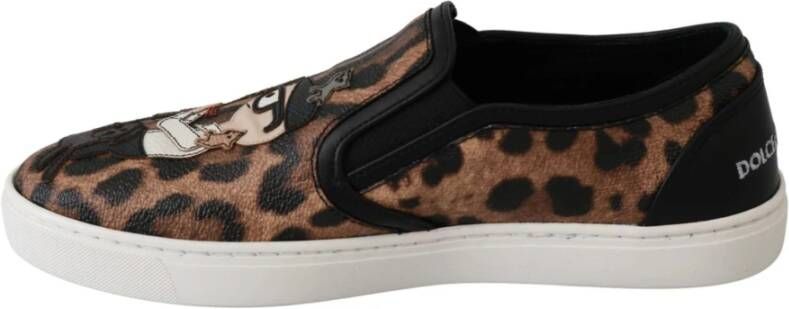 Dolce & Gabbana Leather Leopard #dgfamily Loafers Shoes Bruin Dames