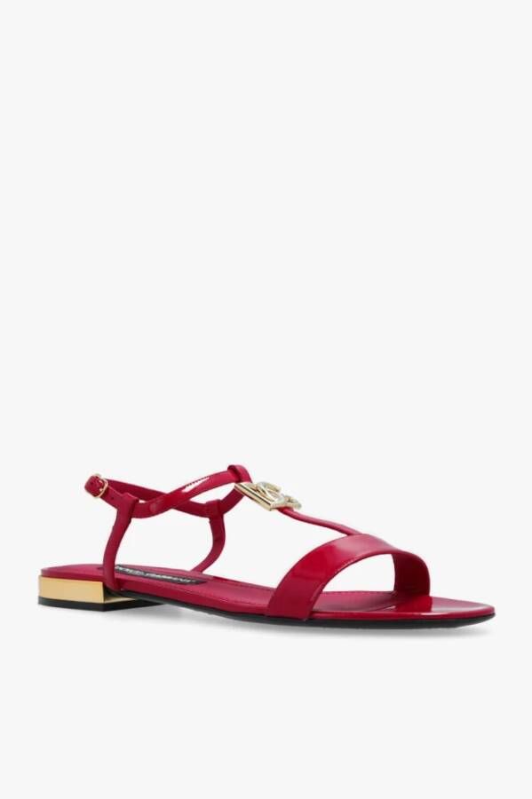 Dolce & Gabbana Leather sandals Roze Dames