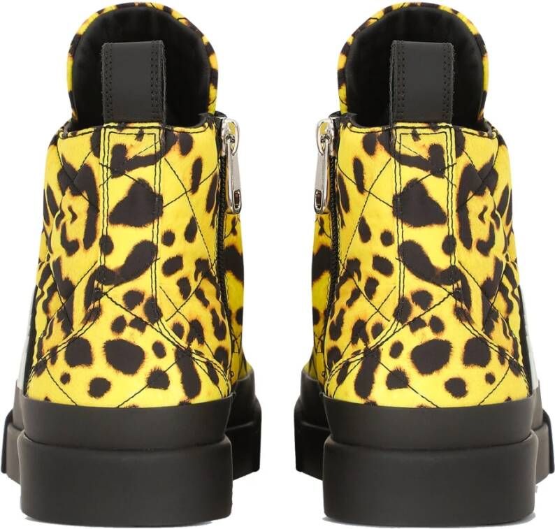 Dolce & Gabbana Leopard Gewatteerde Sneakers Yellow Dames