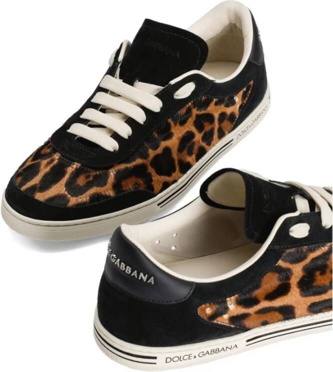 Dolce & Gabbana Leopard Print Lace-Up Sneakers