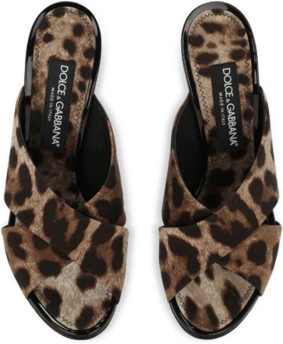 Dolce & Gabbana Leopard Print Stiletto Mules Multicolor Dames