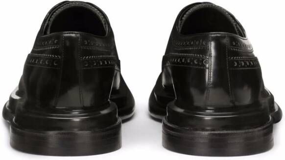 Dolce & Gabbana Leren Derbies met Geperforeerd Detail Black Heren
