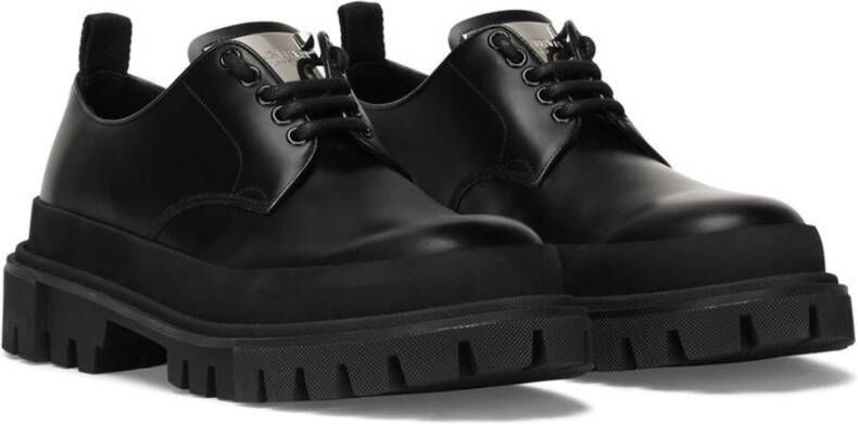 Dolce & Gabbana Leren Derbies Veterschoenen Black Heren