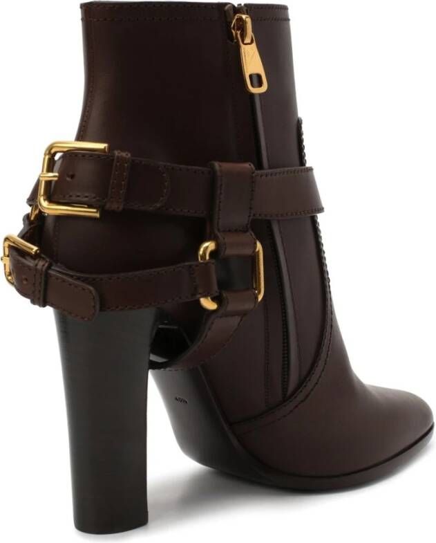 Dolce & Gabbana Leren Enkellaarzen met 11cm Hak