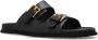 Dolce&Gabbana Sandalen Open-Toe Black Calfskin Sandals With Prominent Buc in zwart - Thumbnail 5