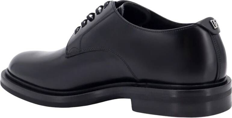 Dolce & Gabbana Stijlvolle Leren Derbies Schoenen Black Heren