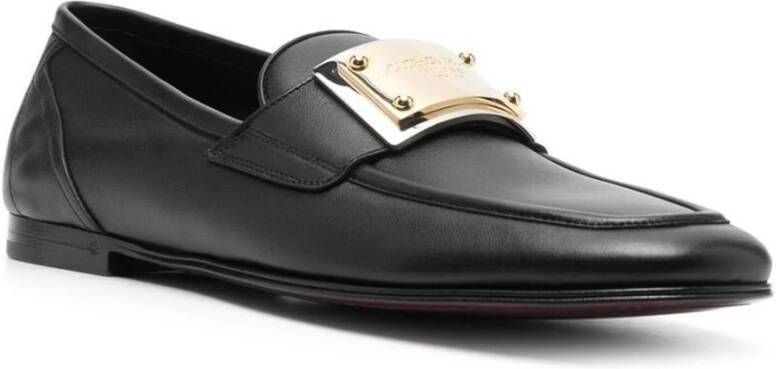 Dolce & Gabbana Leren Logo Loafers Black Heren