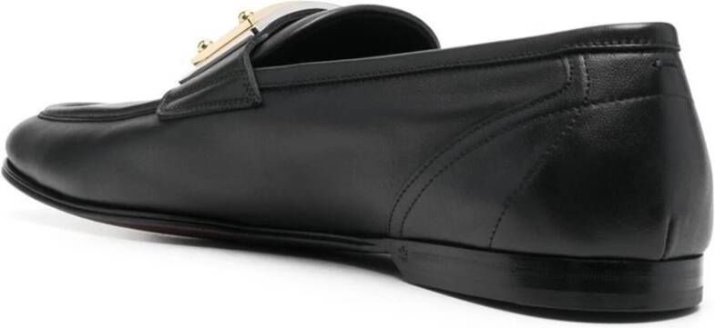 Dolce & Gabbana Leren Logo Loafers Black Heren