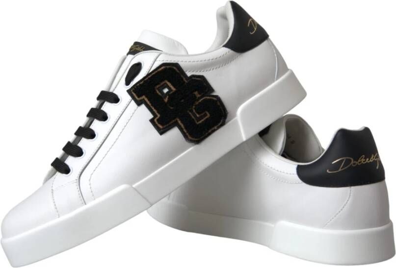 Dolce & Gabbana Leren Logo Low Top Sneakers