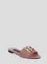 Dolce & Gabbana Leren Logo Slide Pink Dames - Thumbnail 2
