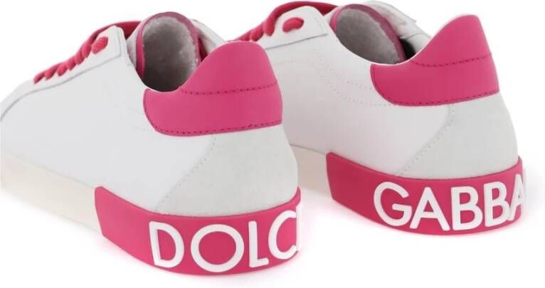 Dolce & Gabbana Leren Portofino Sneakers White Dames