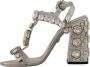 Dolce & Gabbana Zilveren Kristallen Band Hoge Hak Sandalen Grijs Dames - Thumbnail 4