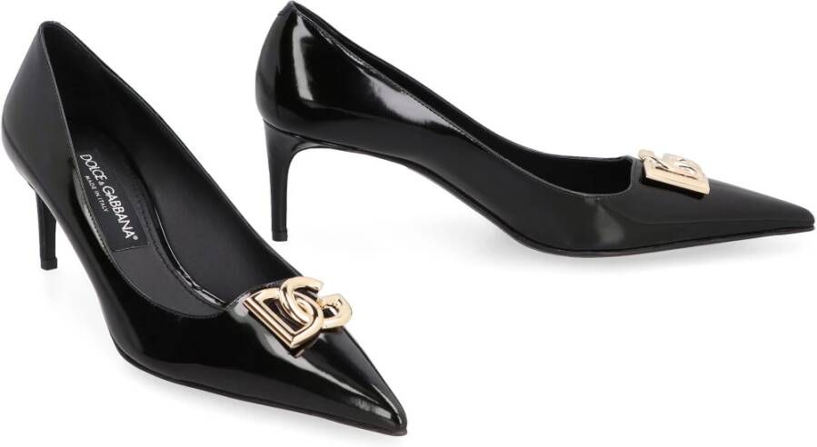 Dolce & Gabbana Leren Pumps met Puntige Neus Black Dames