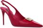 Dolce & Gabbana Donkerrode kalfsleren slingback pumps met hak Red Dames - Thumbnail 7