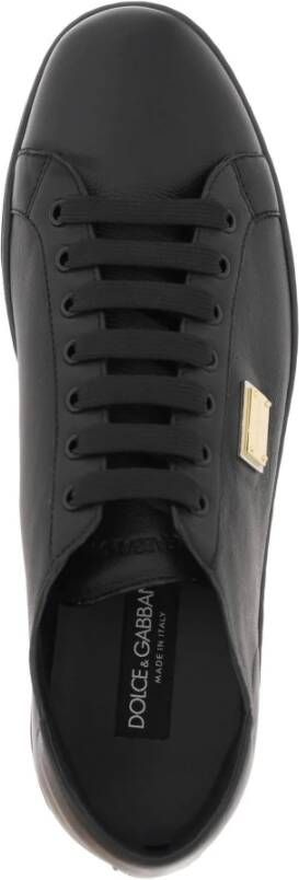 Dolce & Gabbana Leren 'Saint Tropez' Sneakers Black Heren