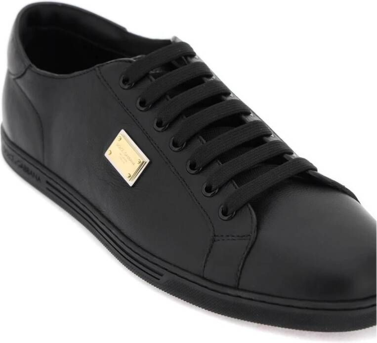 Dolce & Gabbana Leren 'Saint Tropez' Sneakers Black Heren