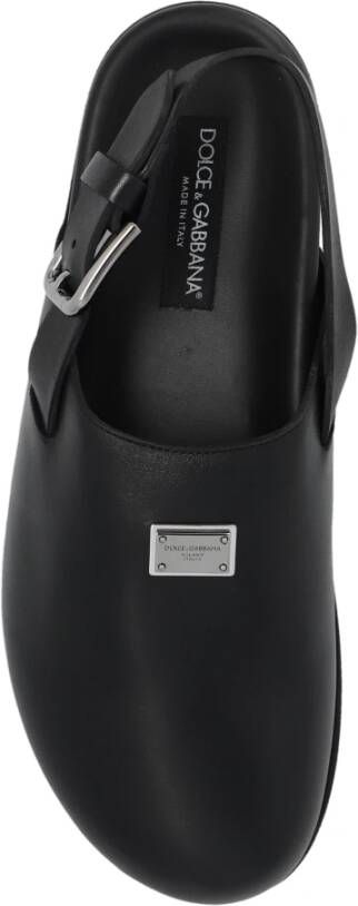 Dolce & Gabbana Suède Muiltje Geborstelde Stijl Black Heren - Foto 2