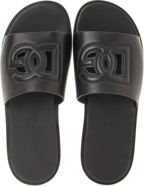 Dolce & Gabbana Leren Slippers voor Heren Stap in Stijl