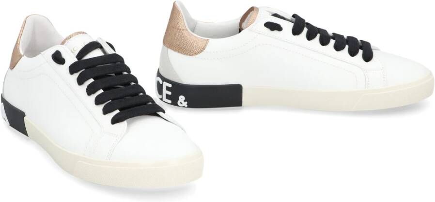 Dolce & Gabbana Leren sneakers met contrasterende hiel White Dames