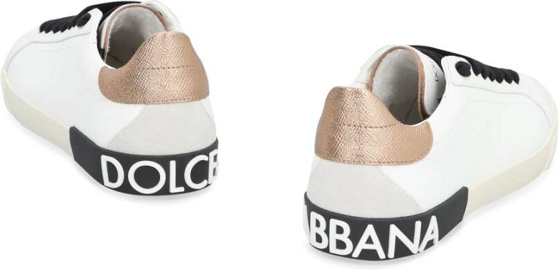 Dolce & Gabbana Leren sneakers met contrasterende hiel White Dames
